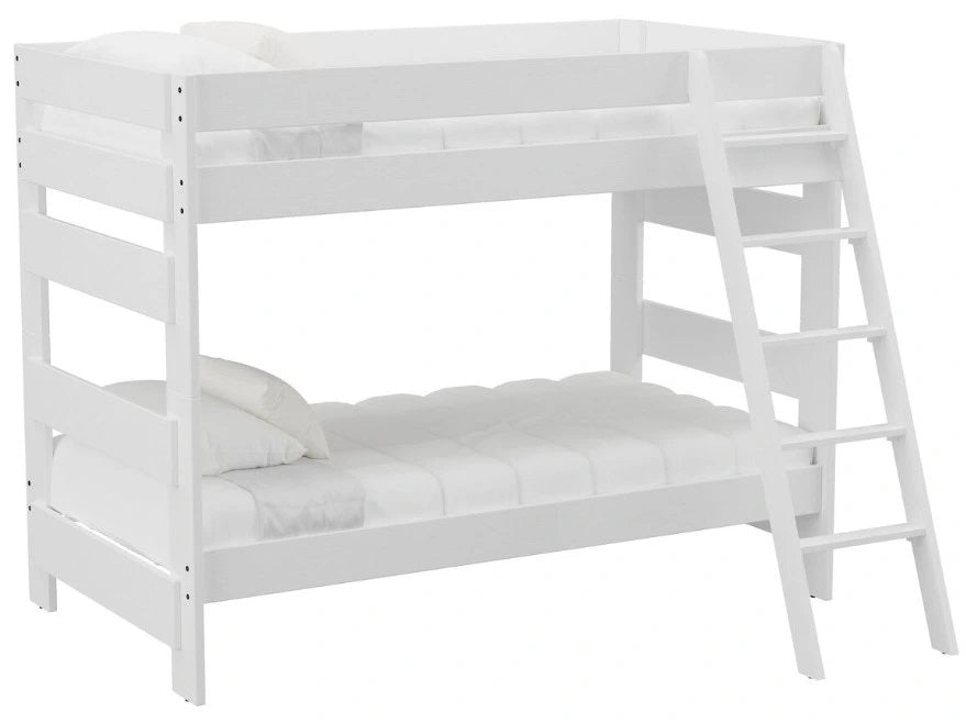 Elements International Cali Kids Twin over Twin Bunk Bed with Ladder in White image