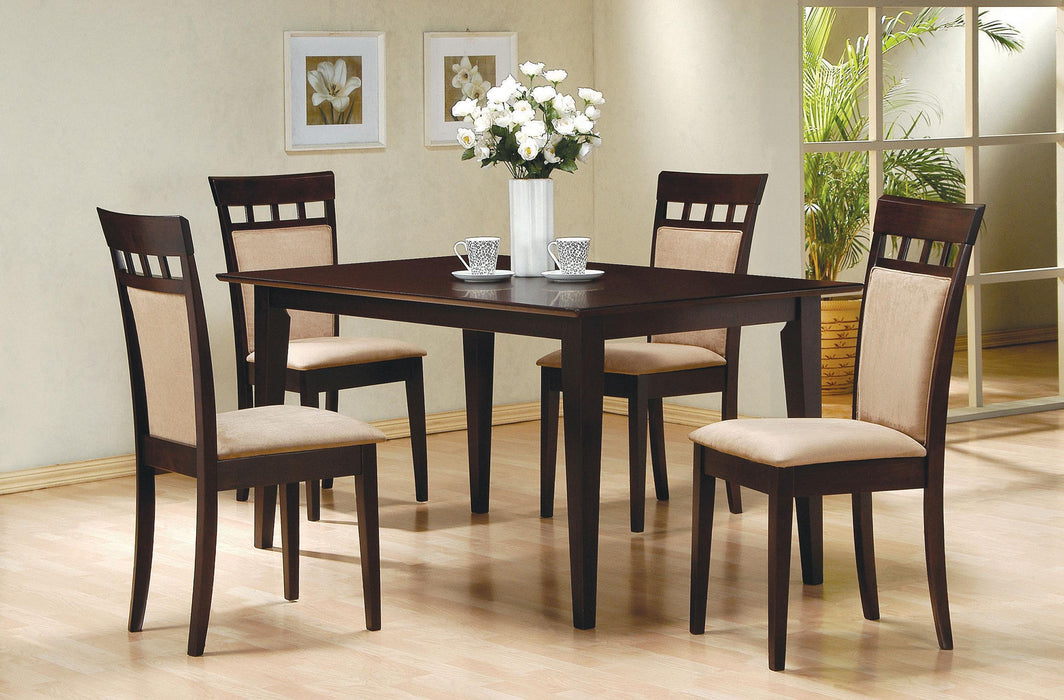 Gabriel 5-piece Rectangular 59-inch Closed Back Dining Set Cappuccino