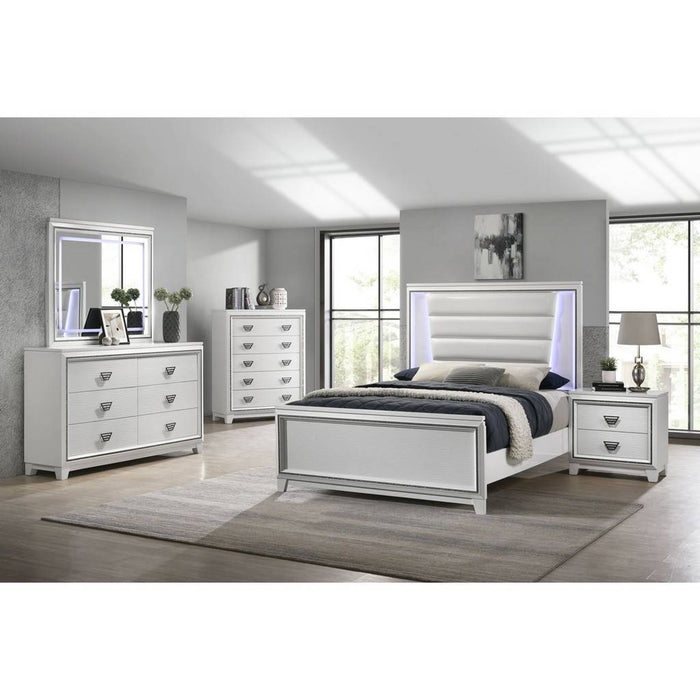 Elements International Moondance King Panel Bed in White