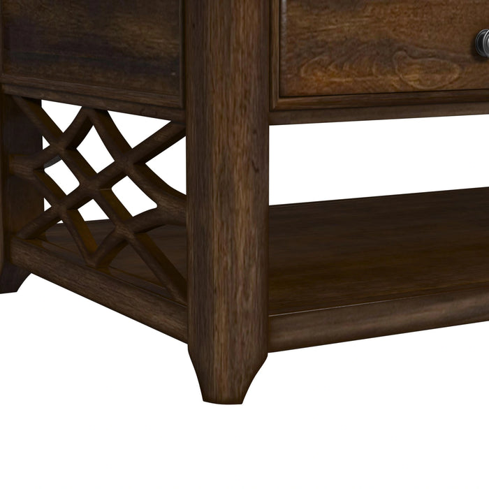 Phillipe 3PC Occasional Table Set in Cherry-Coffee Table & Two End Table