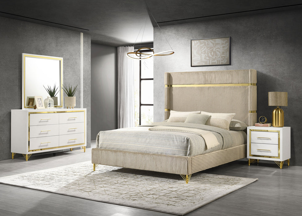 Lucia 4 & 5 Piece Bedroom Set King & Queen Beige & Grey