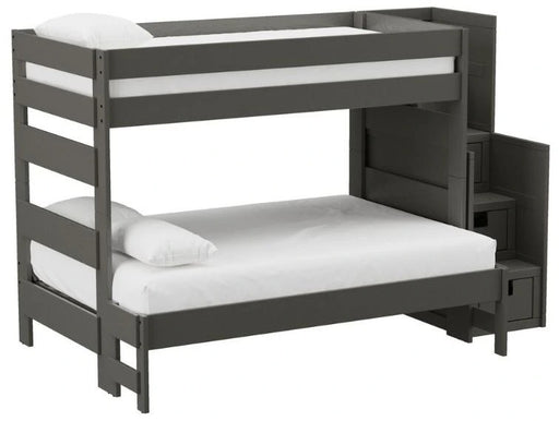 Elements International Cali Kids Twin over Full Bunk Bed with Staircase in Sleek Gray image