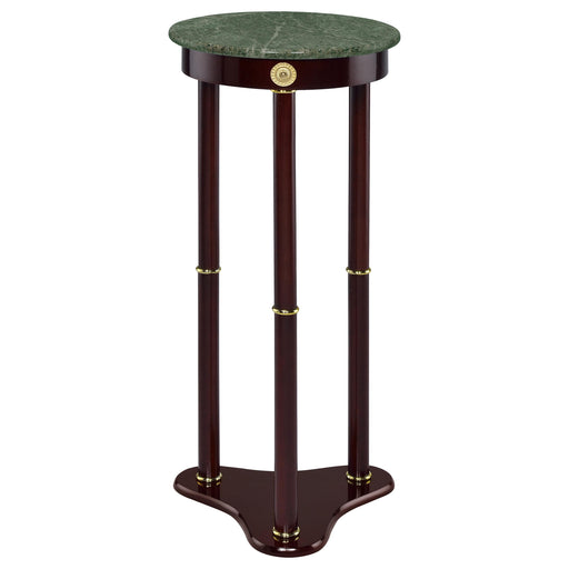 Edie Round Marble Top Accent Table Merlot image