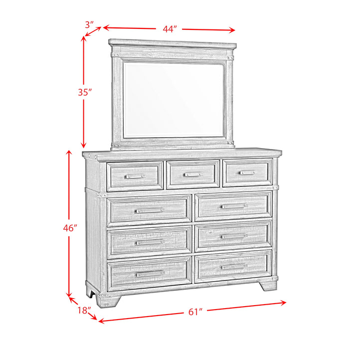 Colorado City Dresser and Mirror Set in Charcoal