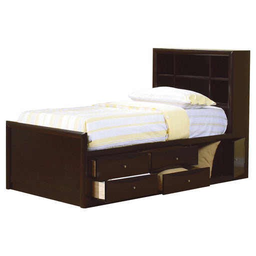 Phoenix Twin Bookcase Bed with Underbed Storage Cappuccino image