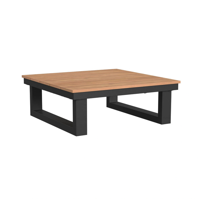 Cabana Coffee Table with Natural Top in Black