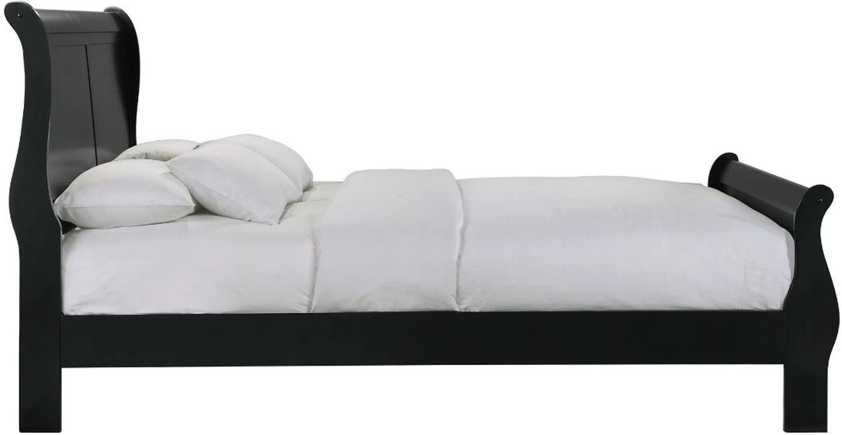 Elements International Louis Philippe Full Panel Bed in Black