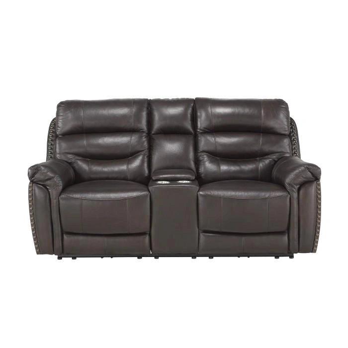 Lance Power Double Reclining Loveseat with Power Headrests in Brown 9527BRW-2PWH