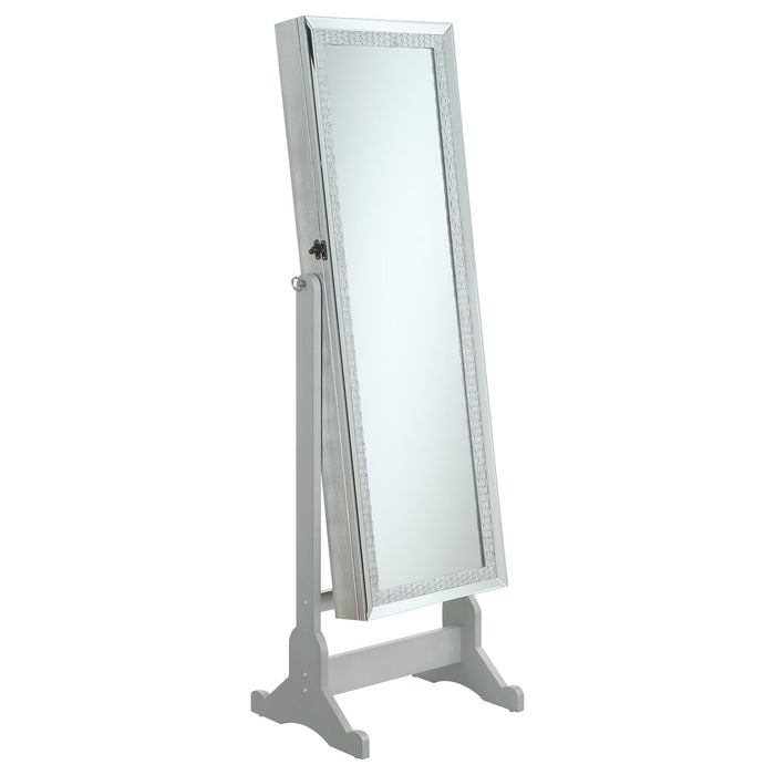 Elle Jewelry Cheval Mirror with Crytal Trim Silver image