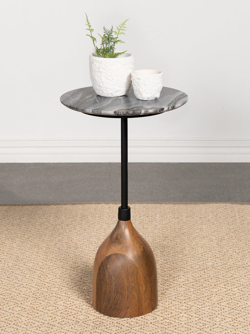 Ophelia Round Marble Top Side Table Black image