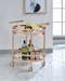 Lakelyn Rose Gold & Clear Glass Serving Cart image