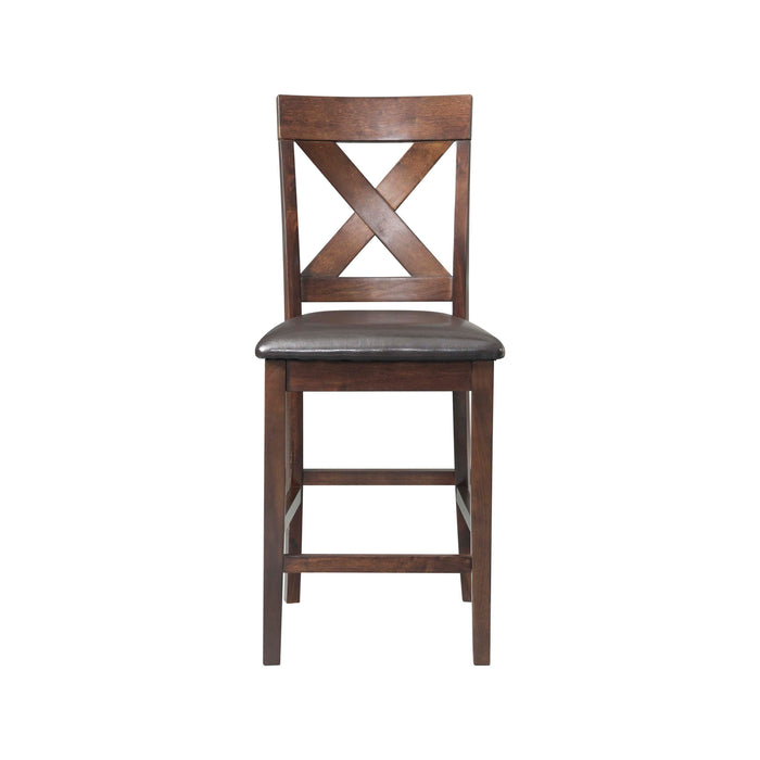 Alex Counter Side Chair W/Brown PU Espresso (2 Per Pack)