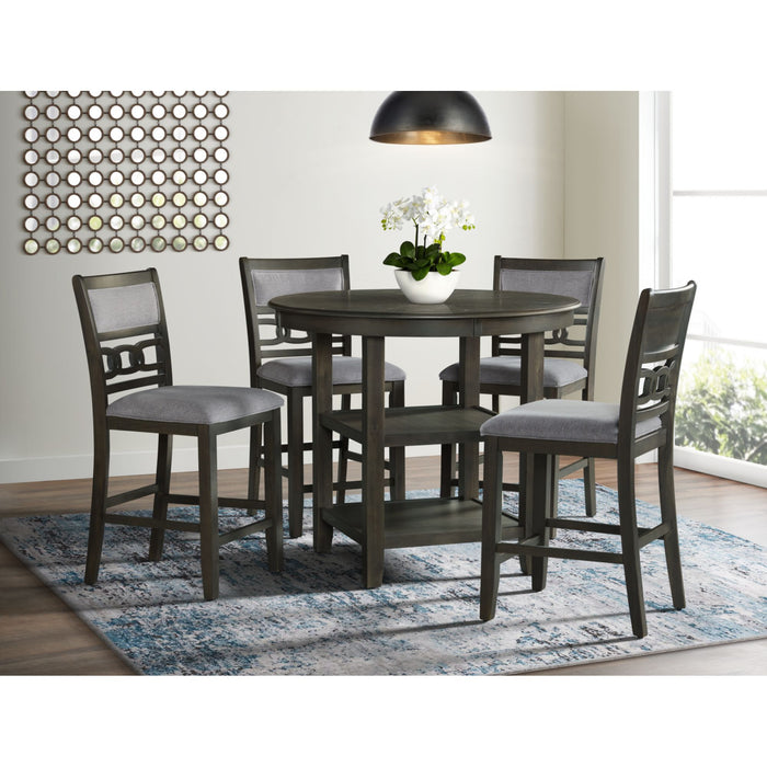 Amherst Counter Height Dining Set in Grey-Table & Four PU Chairs