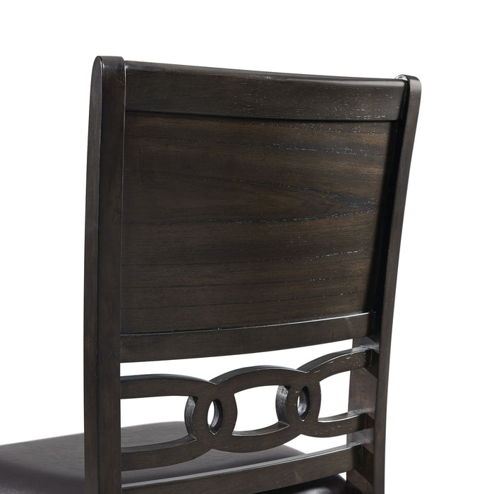 Amherst Standard Height 5PC Dining Set-Table and Four Faux Leather Side Chairs in Walnut