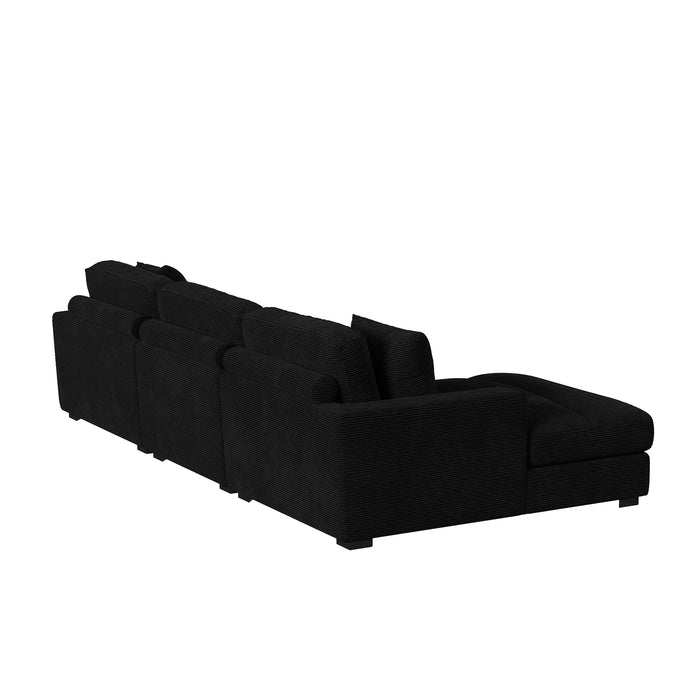 Arizona 3PC Sectional Set with LHF Chaise in Steno Black
