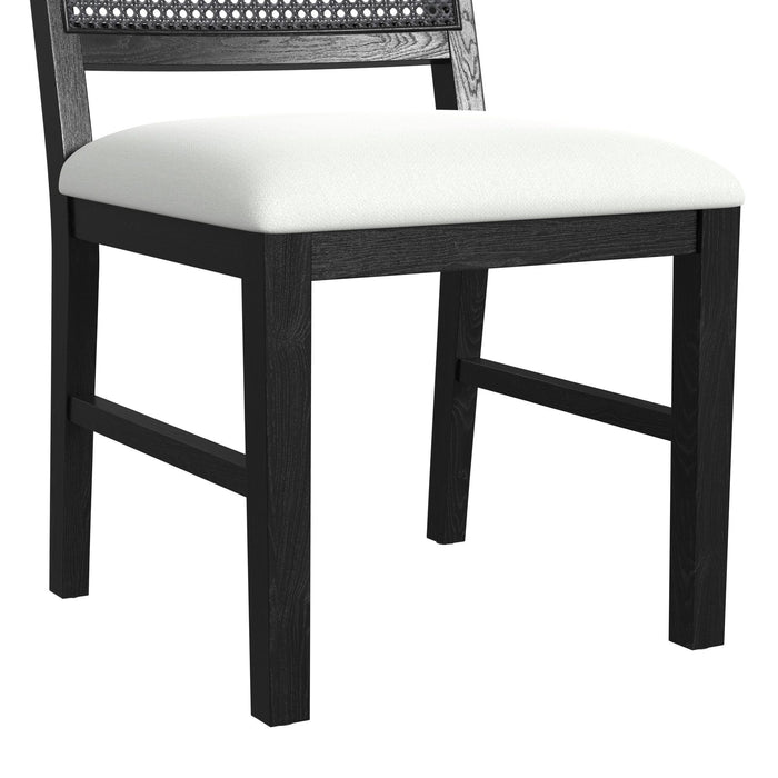 Bahama Breeze Dining Chair with White Fabric in Black (2 Per Carton)