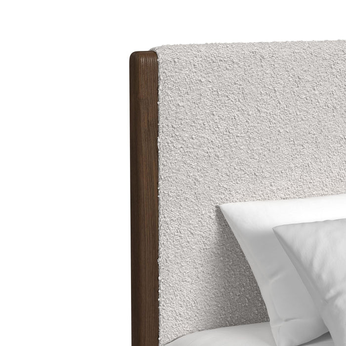 Brisbane UPH Bedroom Set with Boucle Beige and LED