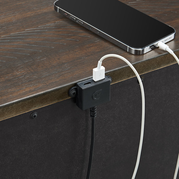 Brunswick 2-Drawer Nightstand with USB in Mahogany