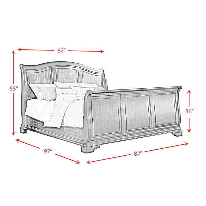 Cameron Cherry Sleigh Bed