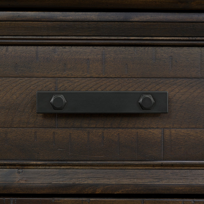 Colorado City 6-Drawer Door Chest in Charcoal