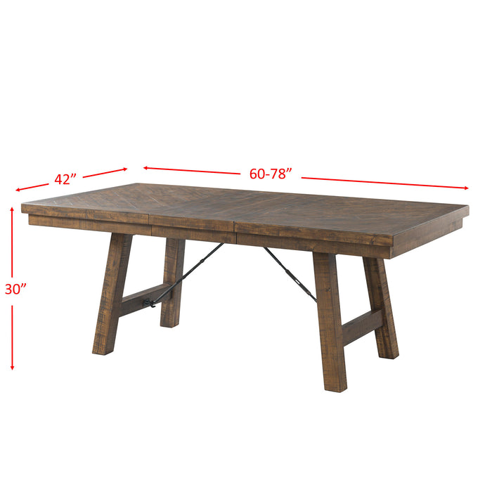 Jax 6pc Dining Set- Table 4 Upholstered Side Chairs & Bench