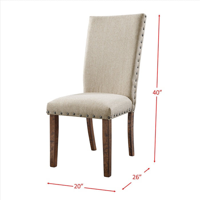 Jax 6pc Dining Set- Table 4 Upholstered Side Chairs & Bench