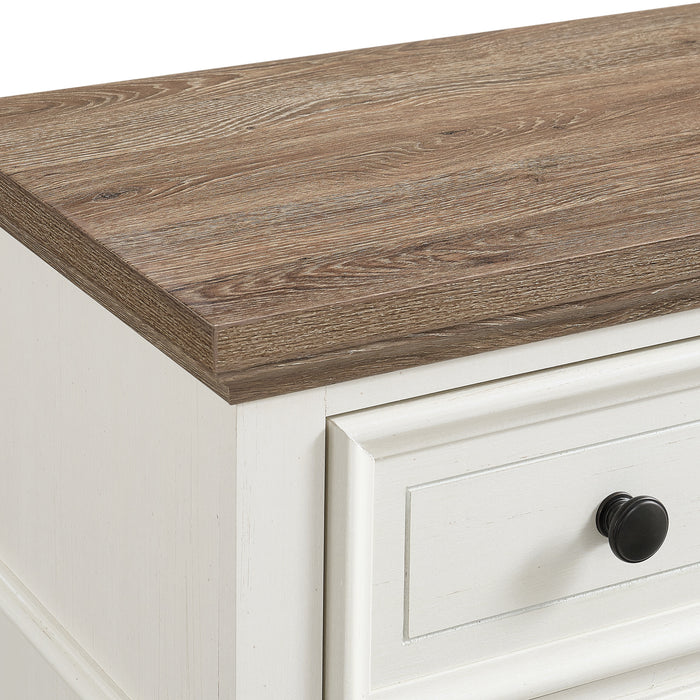 Eastwood Youth 7-Drawer Dresser in Brown and Off-White