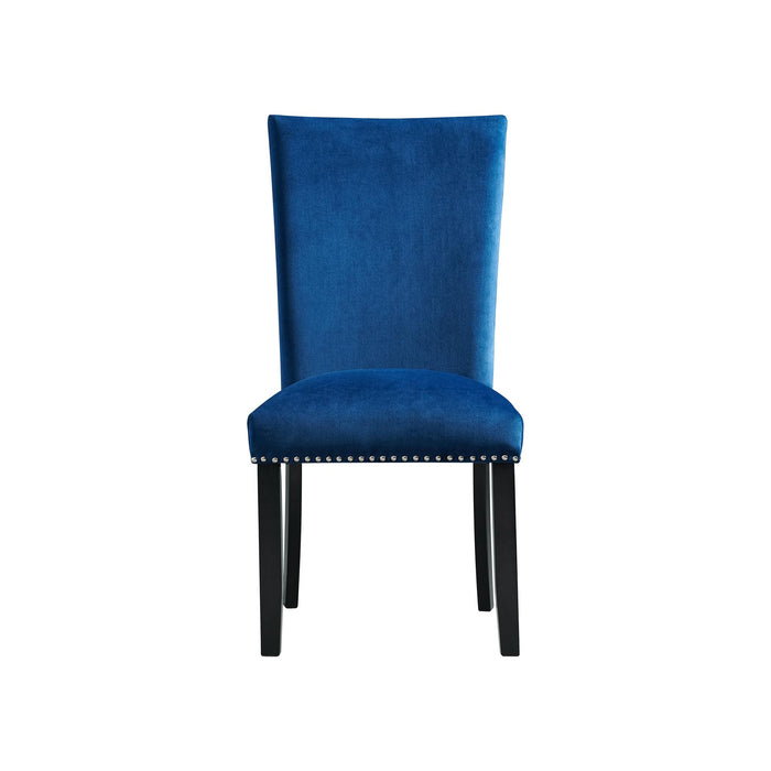 Francesca Blue Velvet Side Chair Set of 2