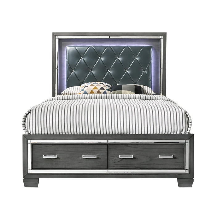 Titanium Queen Tufted Upholstered Storage Bed