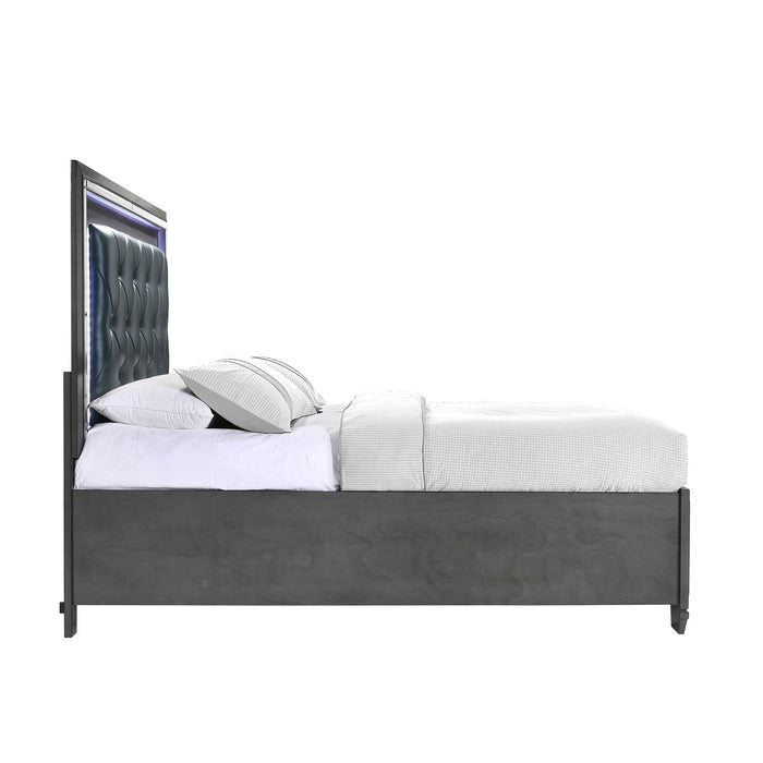 Titanium Queen Tufted Upholstered Storage Bed