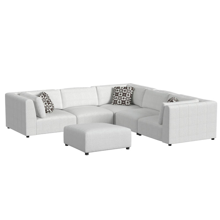 Zandara 5PC Modular Set in Olefin Beige with Ottoman