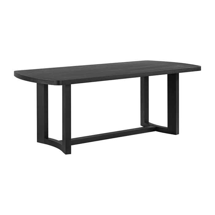 Portland Standard Height Dining Set in Black-Rectangular Table and Four Chairs