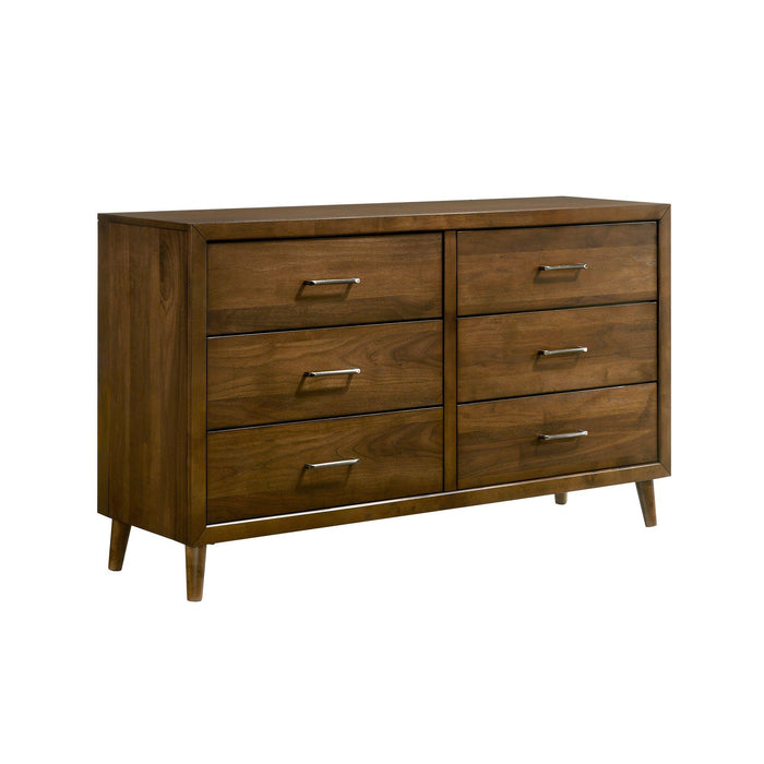 Malibu 6-Drawer Dresser in Walnut