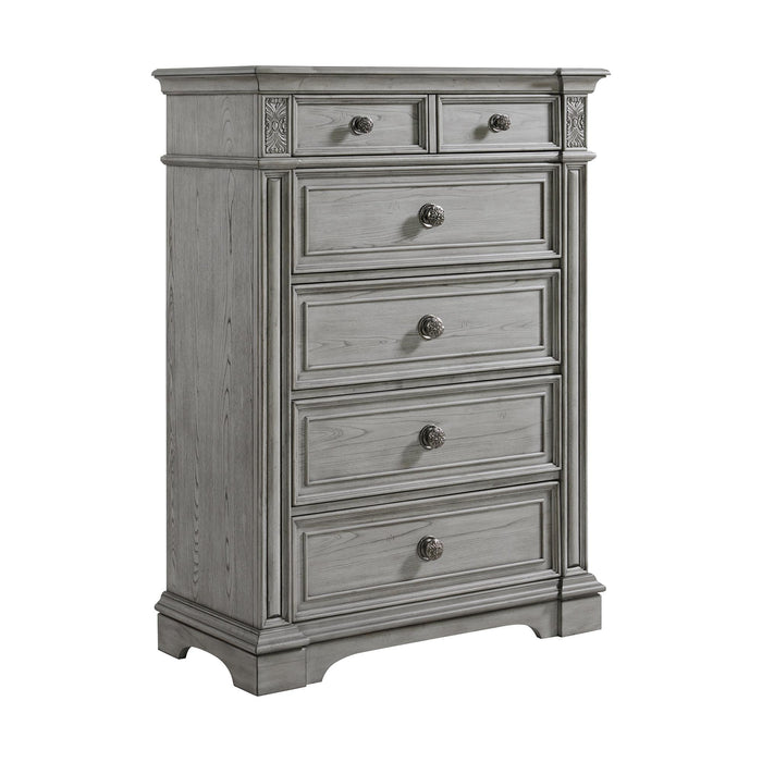 Glenmore 5-Drawer Chest in Aged Grey