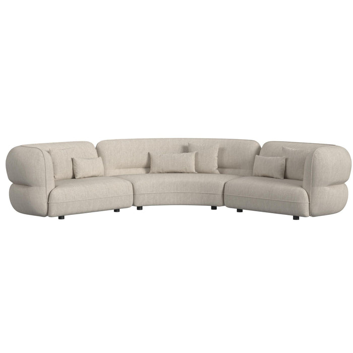 Four Seasons RHF Loveseat in Woolen Camel with 2 Pillows