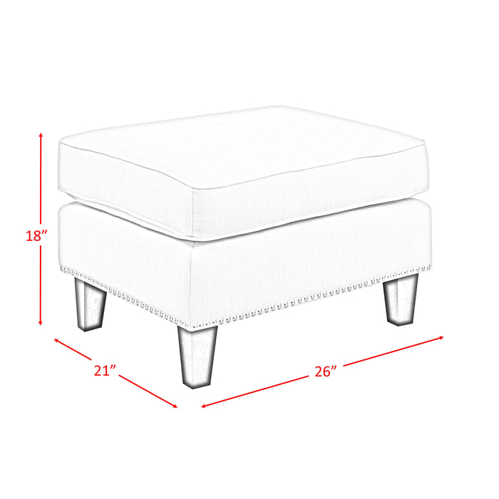 Erica 497 Ottoman W/Chrome Nail Heirloom Blue (ISTA 3)