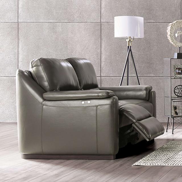 ALTAMURA Power Loveseat, Gray & Beige
