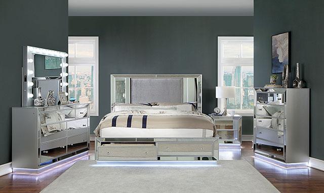 BELLADONNA Cal.King, E.King & Queen Bed, Silver