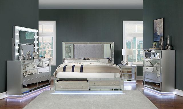 BELLADONNA Cal.King Bed, Silver