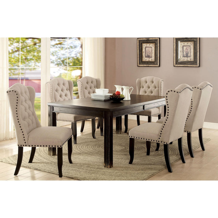 Sania I Antique Black 72" Dining Table