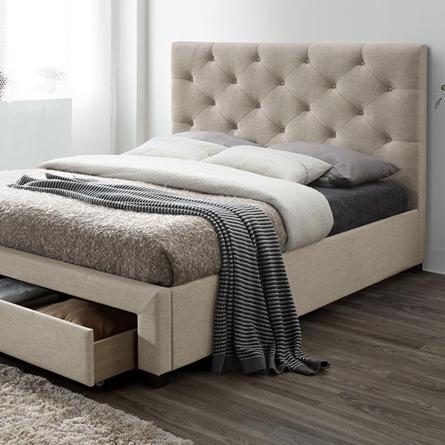 SYBELLA Cal.King, E.King, Queen, Full, & Twin Bed, Beige
