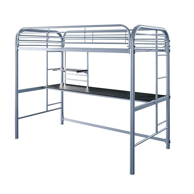 Opal Iii Black & Silver Twin Loft Bed