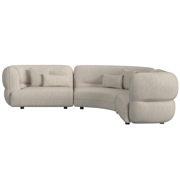 Four Seasons LHF Loveseat in Woolen Camel with 2 Pillows