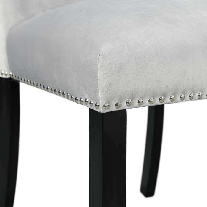 Francesca Counter Dining Gray Counter Velvet Side Chair (2 Per Pack)
