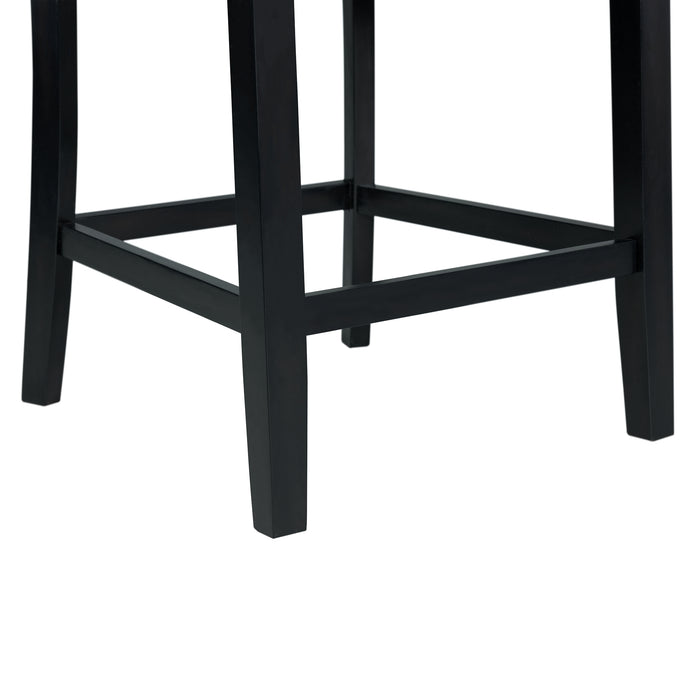Valentino White 5PC Counter Height Dining Set - Table & Four Grey Chairs