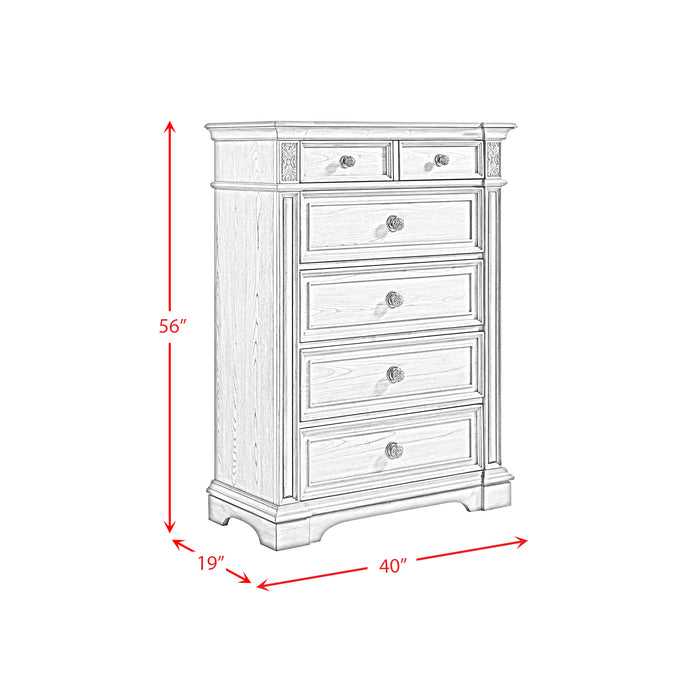 Glenmore 5-Drawer Chest in Aged Grey