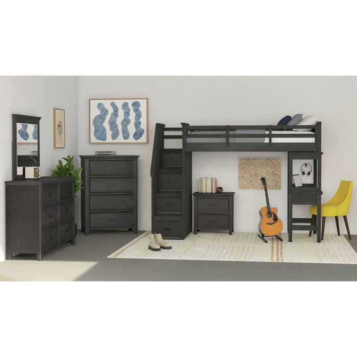 Hampton Kids Loft with Staircase and Desk with Speaker