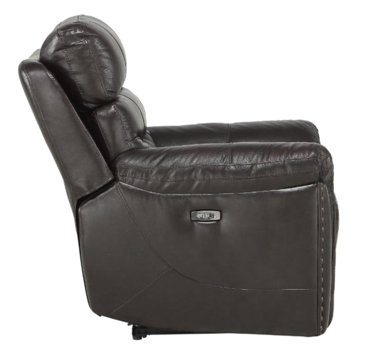 Homelegance Furniture Lance Power Reclining Chair with Power Headrest and USB Port in Brown 9527BRW-1PWH