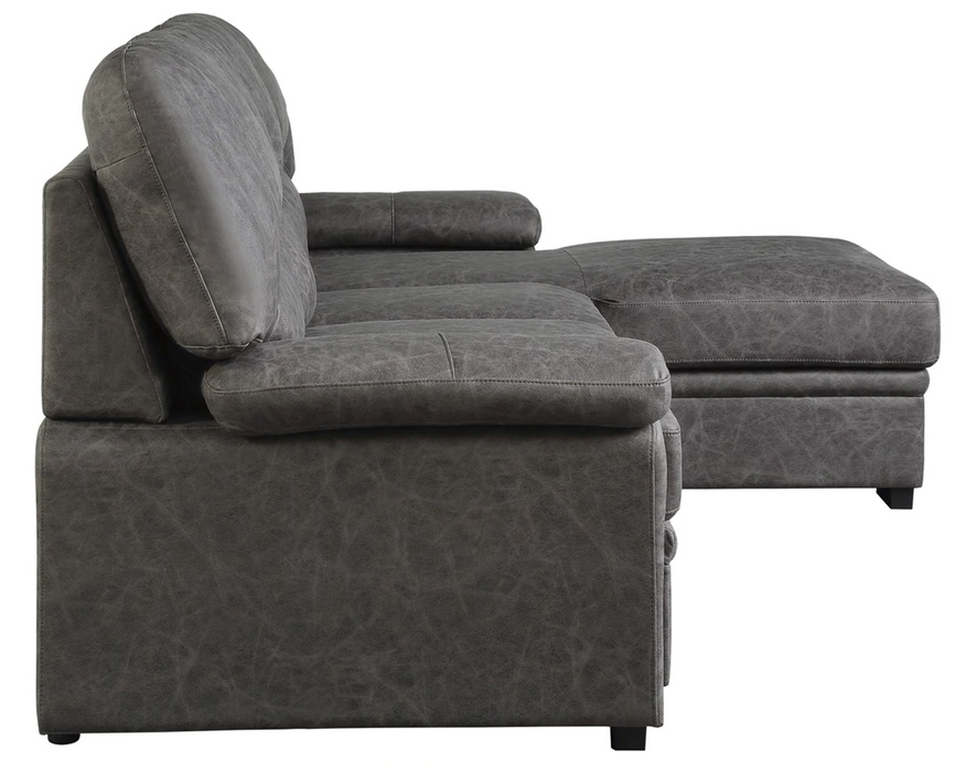 Michigan Sectional with Pull Out Bed and Right Chaise in Dark Gray 9407DG*2RC3L