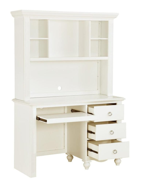 Meghan Writing Hutch/ Desk Set in White 2058WH-14*